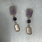 Sonja Grondstra designs, Beach glass , Amethyst, sterling, handmade.. earrings   — photo 3