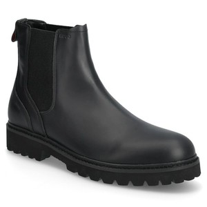 Hugo Boss Black Chelsea Boots (Size 12, Resoled) BOSS - Chelsea boots in grained leather with lug sole - Black main image 3