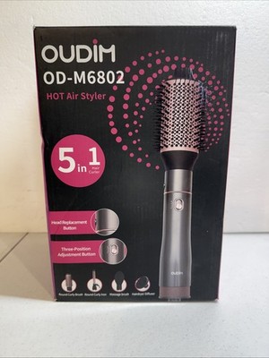 Oudim 5 in 1 Negative Ion Hair Dryer Brush Blow Set Hot Air Styler NIB