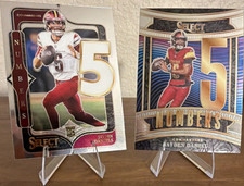Jayden Daniels 2024 (RC) & 2025 Select Numbers 2-card lot Commanders