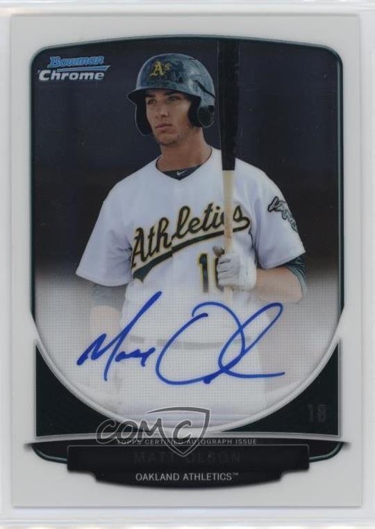 2013 Bowman Chrome Prospects Auto Matt Olson #BCP-MO Auto hy5