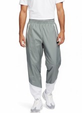 Nike Mens Sportswear Track Pants Gray White Full Zip Ankle M DX0653 084
