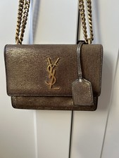 Saint Laurent Sunset Bronze Gold Metallic Shoulder Bag Small Handbag YSL