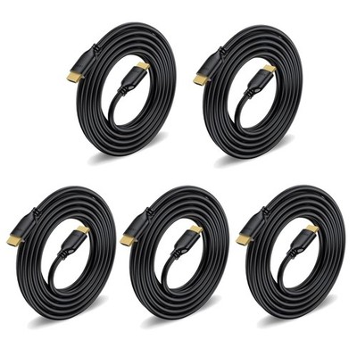 10Ft HDMI Cable 5-Pack, 4K@60Hz Ultra HD HDMI Cord
