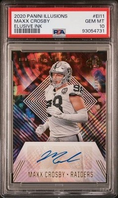 2020 Panini Illusions Elusive Ink Maxx Crosby /99 PSA 10 #EI11