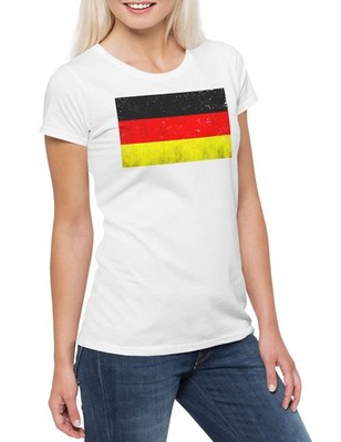 German Flag Vintage Damen T-Shirt Deutschland BRD Germany Retro DDR Fahne Flagge