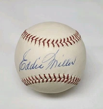 Eddie Miller Signed Autographed Official League Baseball REDS B10