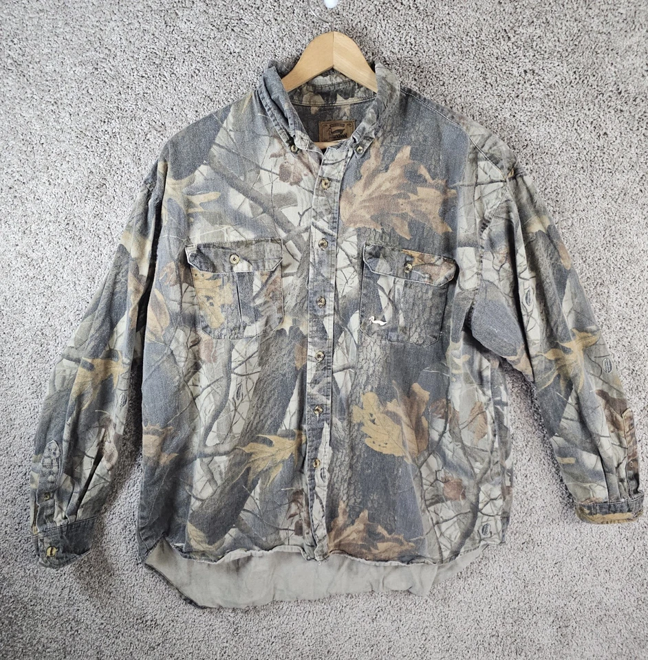 Vintage Duxbak RealTree Hardwoods Camo Shirt Mens XL Long Sleeve Double Pockets - Image 2 of 4