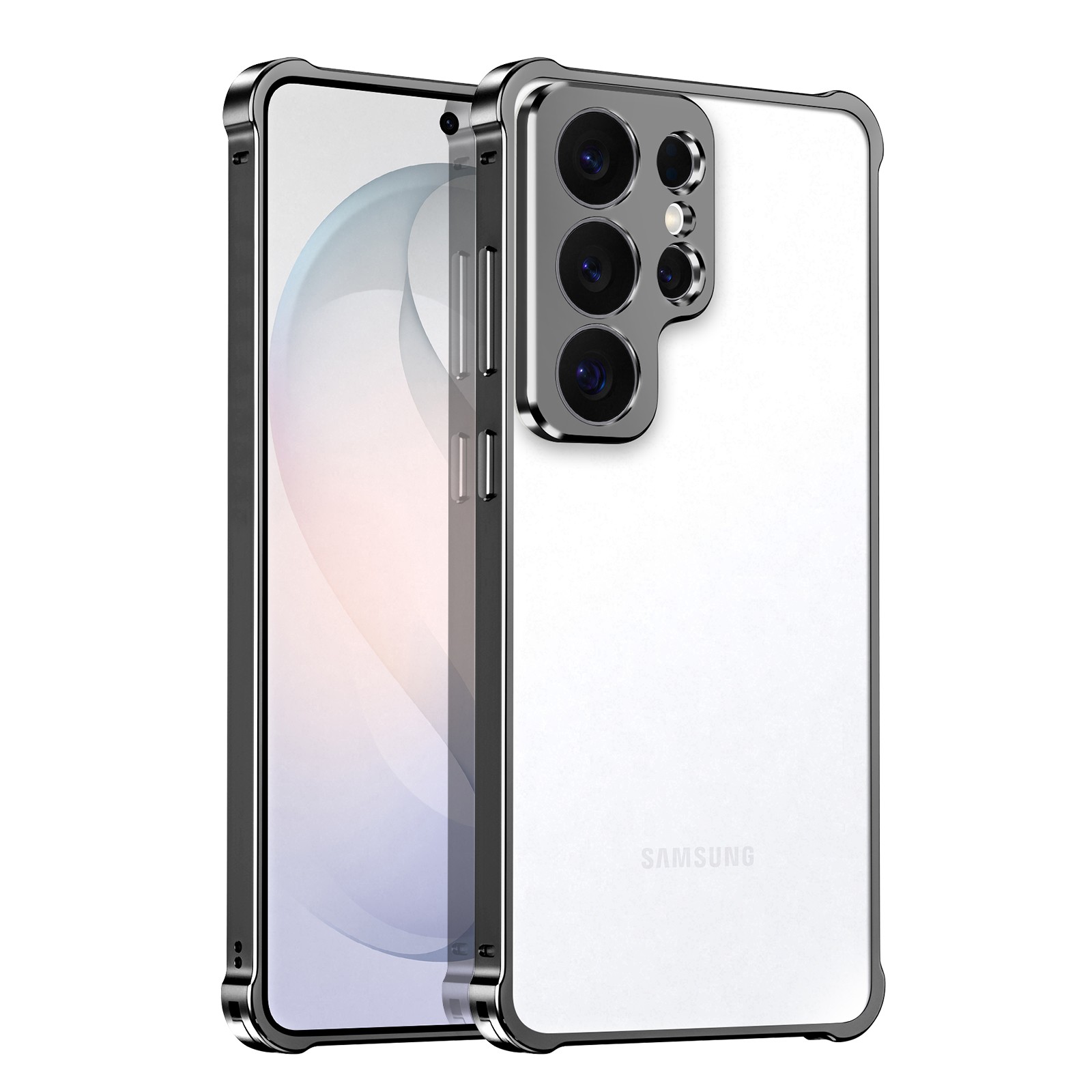 Coque bumper Galaxy S26 Ultra Avizar en aluminium brossé avec cadre de protection caméra