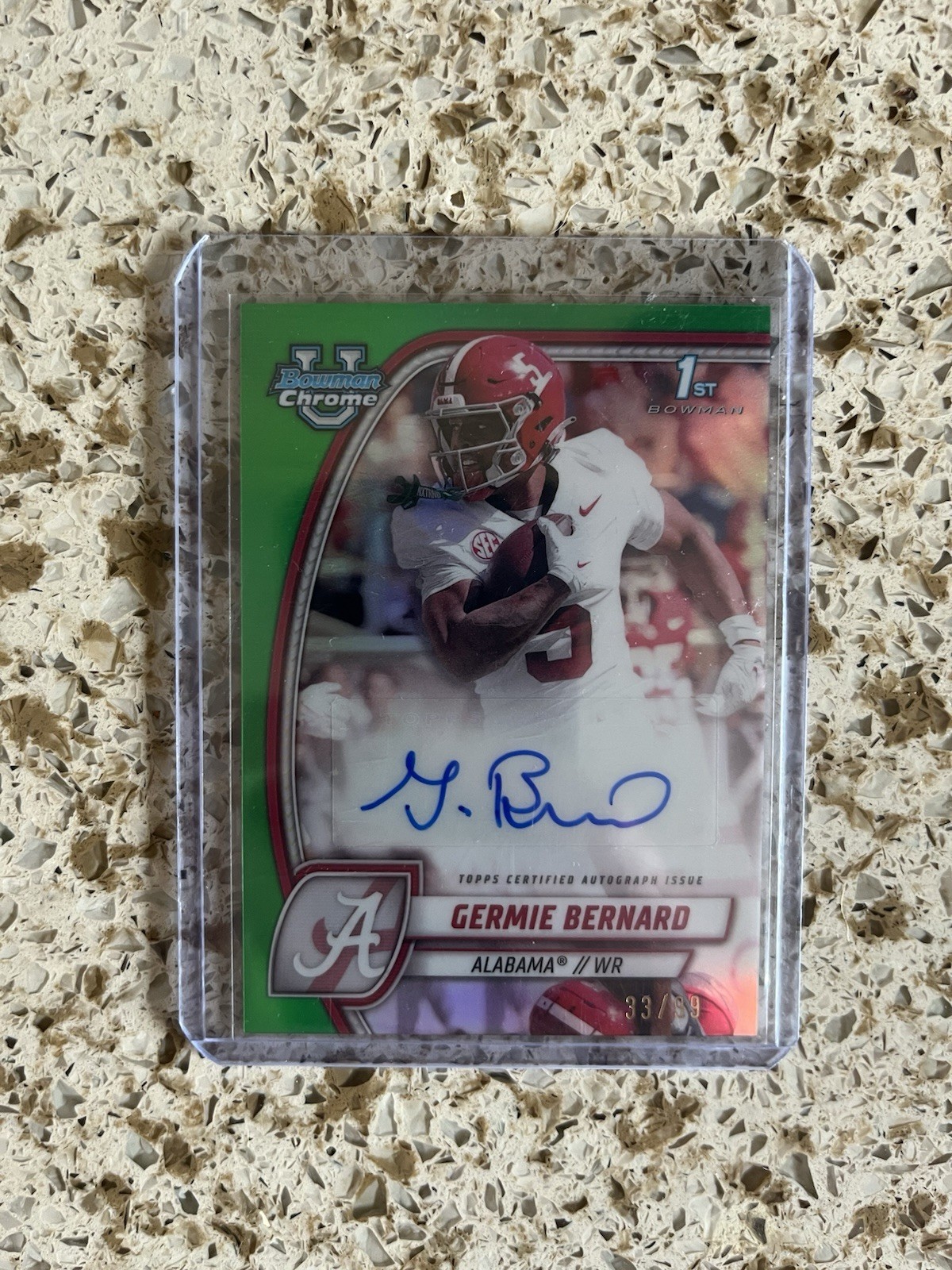 2024 Bowman University Chrome Germie Bernard (RC) Green/99 Refractor Auto