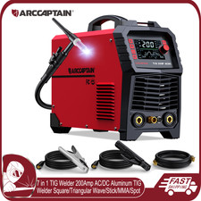 ARCCAPTAIN 200A TIG Welder AC/DC with Pulse Aluminum TIG Welder 7 in 1 110V/220V