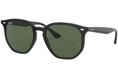 Ray-Ban RB4306F Low Bridge Fit Hexagonal Sonnenbrille Schwarz/Dunkelgrün 54