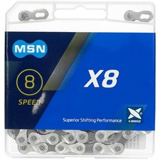 8 Speed Chain X8 Silver 116 Link Stretch-proof MTB Bicycle Road Univesal Fit KMC