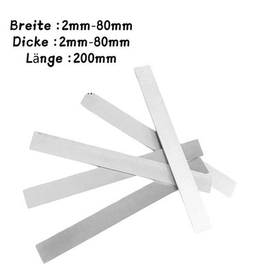 HSS Flachprofil 2-80mm Dicke,200mm Länge,2mm-80mm Breite Drehstahl Flachmaterial