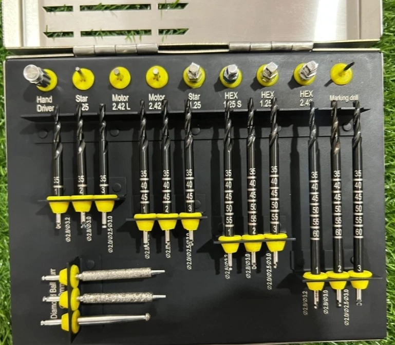 Kit cirúrgico zigomático implante dentário 26 peças – brocas revestidas de titânio osso de zigoma - Imagem 2 de 2