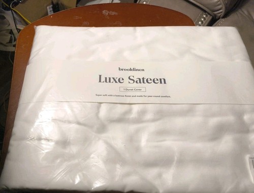 Brookline Luxe Duvet Cover (Full / Queen, White) - Picture 4 of 4