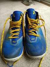 Under Armour Steph Curry Youth Basketball Sneakers Blue and Yellow Size 4.5Youth