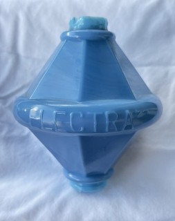 Antique Blue Milk Glass Electra Lightning Rod Ball / Darker Swirls