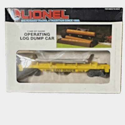 Lionel 16621 Alaska Railroad Operating Log Dump Car O Gauge Yellow/Black IOB