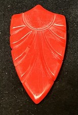Cherry Red Vintage Carved Bakelite Dress Scarf Fur Clip Made USA Tested
