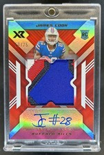 2022 Panini XR James Cook XL Swatch Auto RC Patch Red #/75 Bills Rookie