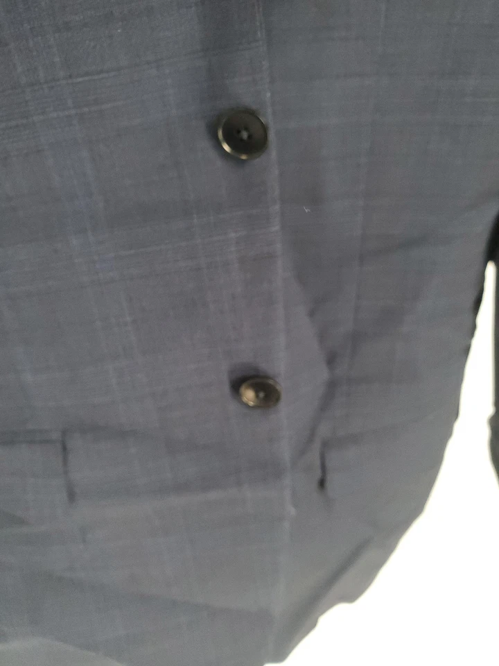 Armani Exchange Blazer Mens Large 40L Blue Modern Fit Superfine Wool Suit Jacket - Image 3 of 4