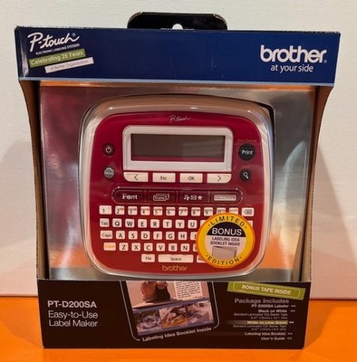 Brother P-touch Electronic Label Maker/Printer PT-D200SA, Red, NEW/SEALED IN BOX