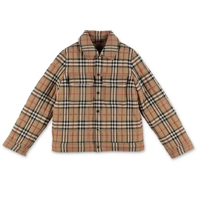 Burberry Boys Archive Beige Check Nylon Quilted Jacket - Image 1 of 2
