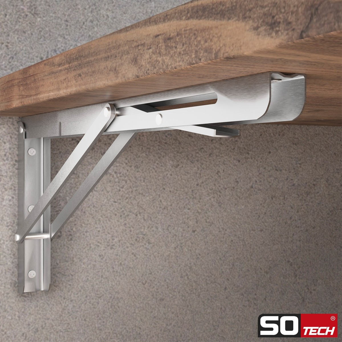 KINLO Wand Klappkonsole,400mm Schwerlast Regalhalterung, 2 Stück