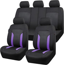 3D Air Mesh Car Seat Covers Full Set Breathable Sporty Rear Bench With Zipper