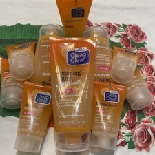 10~Clean&Clear Morning Burst Facial Scrub 5oz &1oz Regular&Travel OG Formula NOS