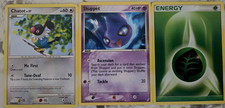 Pokemon TCG 3-Card Lot: Chatot 74/130, Shuppet 40/100, Grass Energy