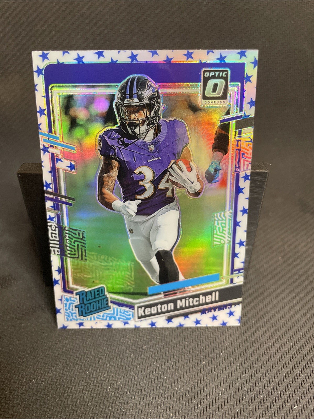 2023 Panini Donruss Optic - Rated Rookie Keaton Mitchell #207 Stars Prizm (RC)