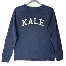 Sub_Urban Riot Kale Sweatshirt Womens Small Blue Graphic Crew Neck Pullover