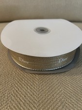 Christian Dior Ribbon 1 roll 38 mm 1 1/2   Large Christmas Ribbon Gold