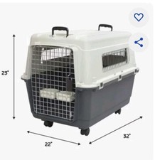SportPet Designs Airline Compliant Dog Kennel 31in Large Plastic w/ Wheels