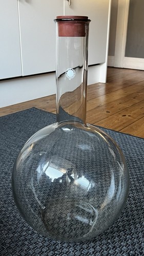 Huge Vintage JP Pyrex Glass Flat Bottom Laboratory Boiling Flask 10 Litres - Picture 10 of 13
