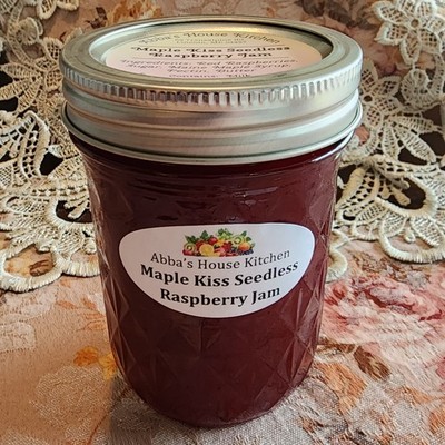Maple Kiss Seedless Raspberry Jam - Handmade with Real Maple Syrup 8 oz