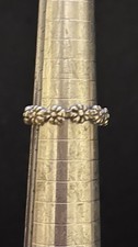 925 Sterling Silver Daisy Flower Band Ring Size 6.5