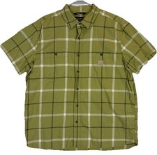 Carhartt Rugged Flex Relaxed Fit S/S Shirt TW5701-M Green Plaid Men  s XL