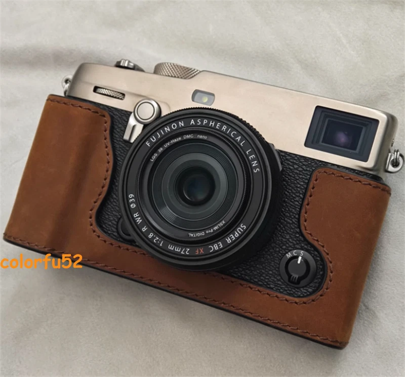 Genuine Leather Half Case For Fujifilm X-PRO3 Camera Retro Cover Insert Handmade - Image 4 of 4