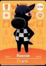 078 Roscoe Amiibo Card 078 Series 1 Animal Crossing Nintendo Switch NA Region