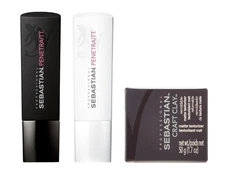 Sebastian Penetraitt Shampoo Conditioner 8.4oz Duo & Craft Clay 1.7oz Combo
