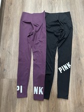 2 Victoria  s Secret Pink Compression  V High Waist Full Length Legging, Size XS