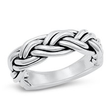 Promise Braided Knot Ring New .925 High Polished Sterling Silver Band Sizes 7-12