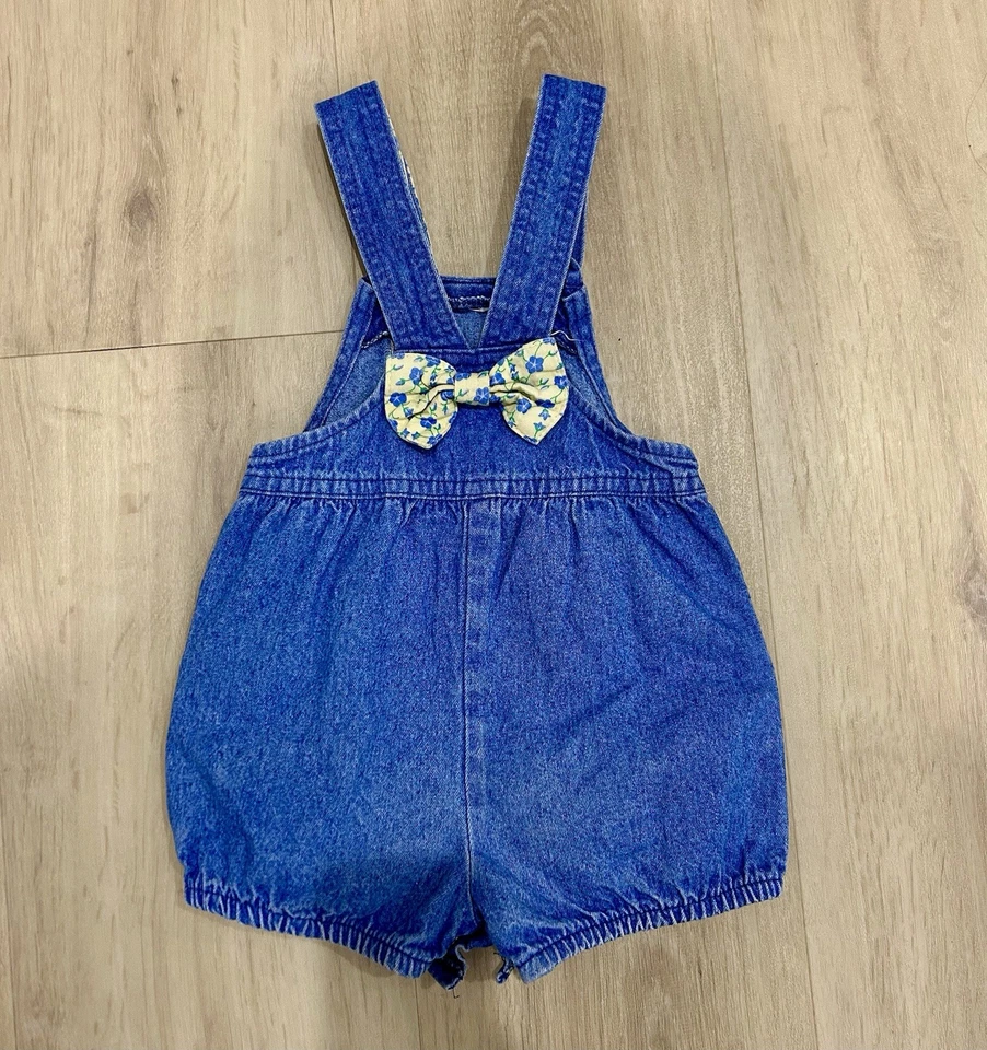 Denim vintage Oshkosh floral corto talla 3t flores amarillas niño pequeño vintage Foto 2 de 4