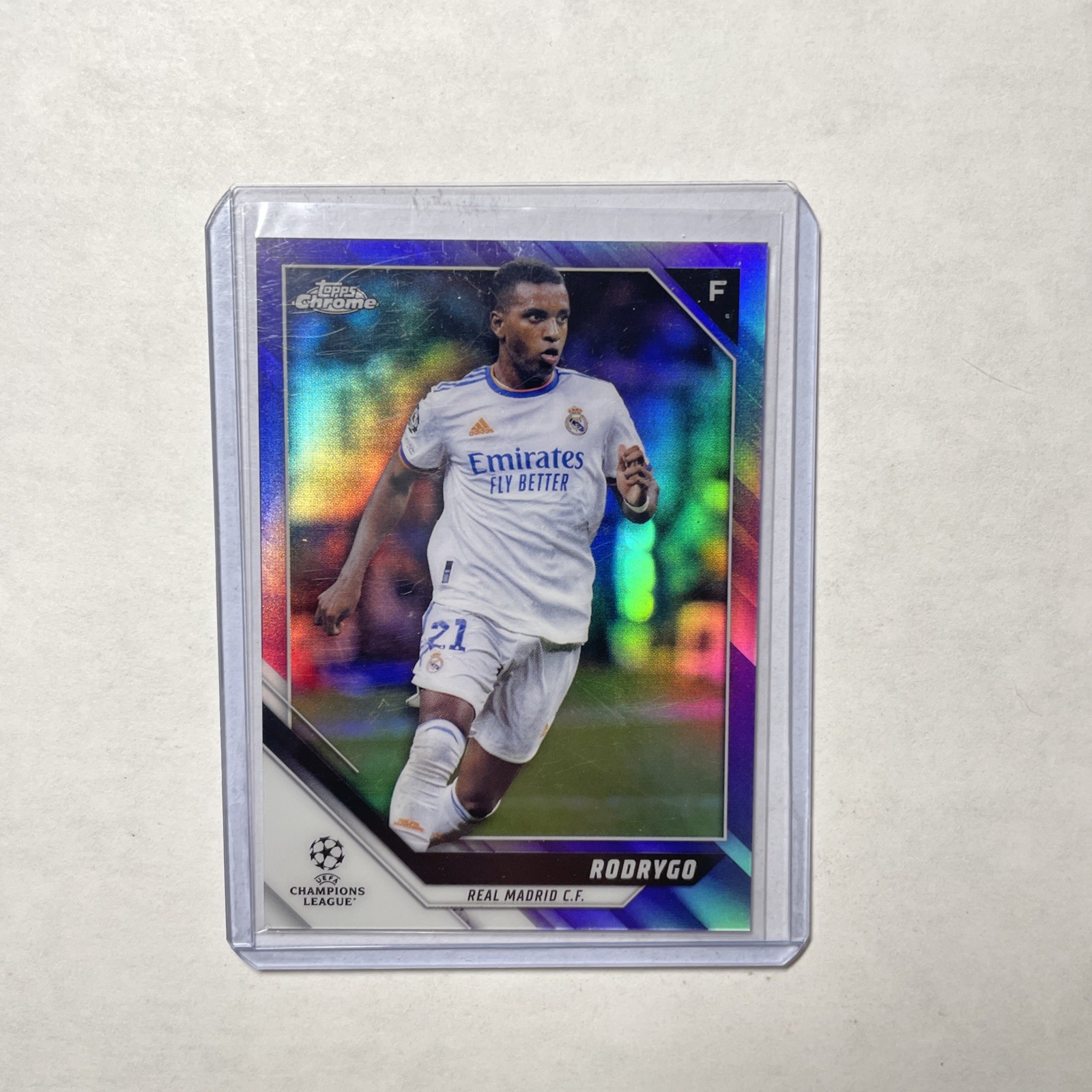 2021-22 Topps Chrome UEFA Club Competition Rodrygo Purple Refractor /250 #161