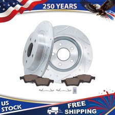11.02 REAR Drilled Rotors Ceramic Brake Pads ...
