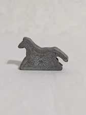 Vtg Torino Horse Pewter Trinket Box With No Lid Brooch