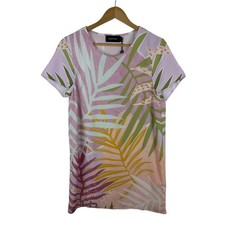 MINKPINK Palm Springs Tee Dress Small Tropical Colorful Pastel Resort Vacation